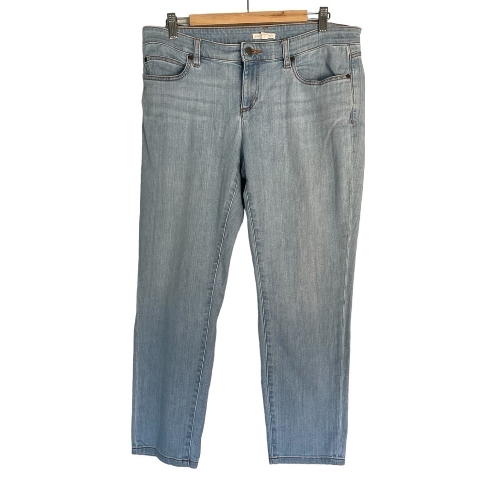 Eileen Fisher Organic Cotton Straight Stretch Ankle Jeans Sz 10 - Style #R18BD